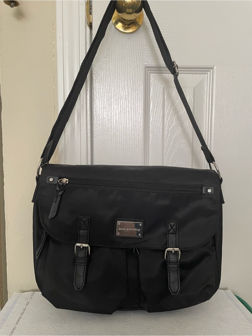 Black Dona Buchman Messenger Bag - Classic Nylon Crossbody
